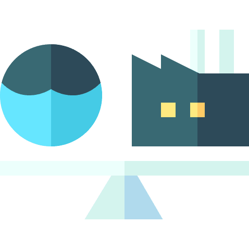 Balance factory industry pollution icon Balance factory industry pollution icon