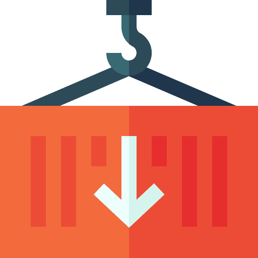 Deficit down arrow delivery business and finance icon Deficit down arrow delivery business and finance icon