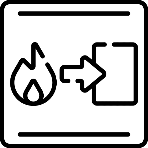 Fire exit security signal signaling icon