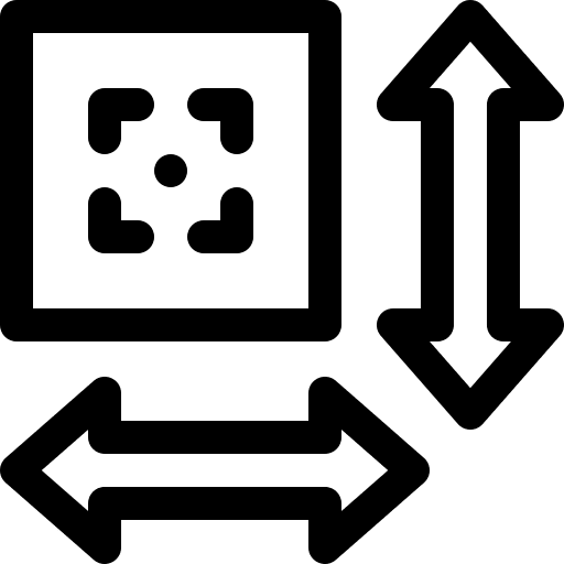 Dimension print arrows document icon