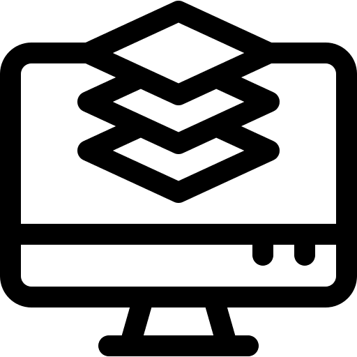 Layers monitor graphic design computer icon