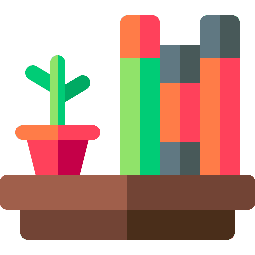 Shelf book furniture and household library icon Shelf book furniture and household library icon