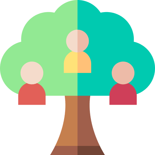 Family tree structure nodes people icon