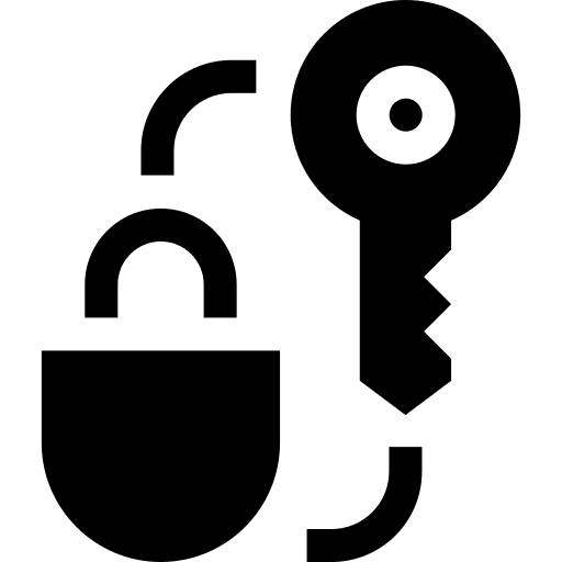 Key padlock password security icon