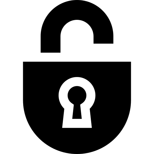 Unlock secure key hole security icon
