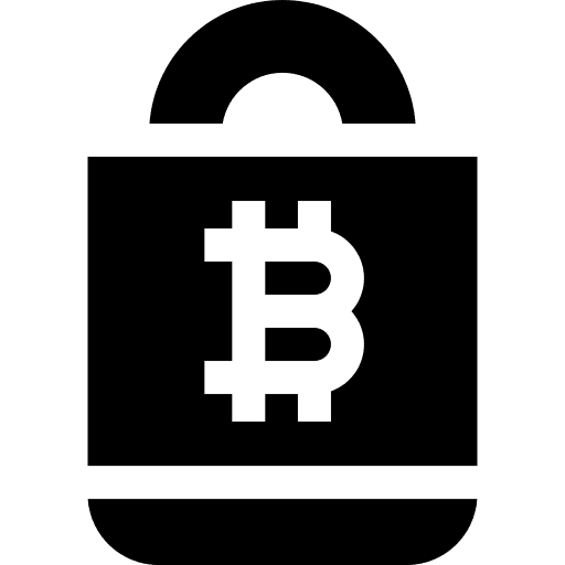 Bitcoin blockchain secure encryption icon