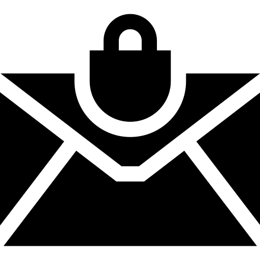 Email security locked communications icon