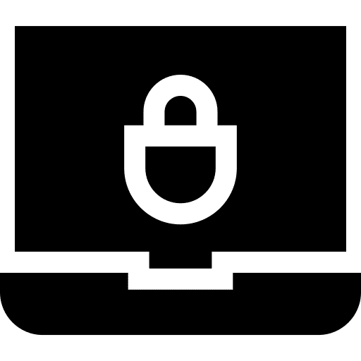 Laptop antivirus computer security icon
