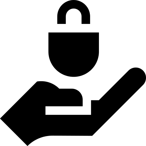 Padlock lock hand safety icon
