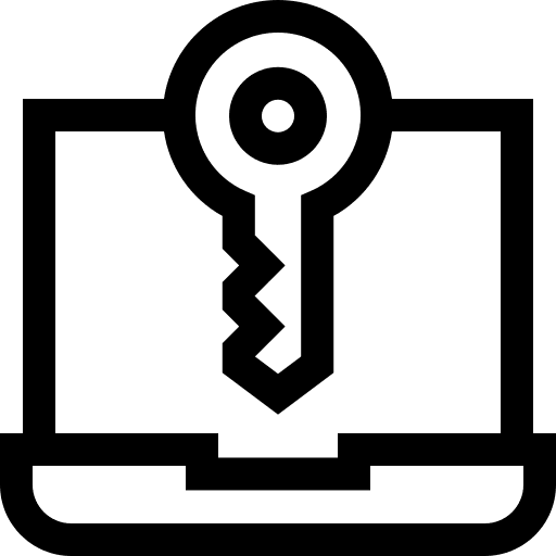 Laptop protected password lock icon