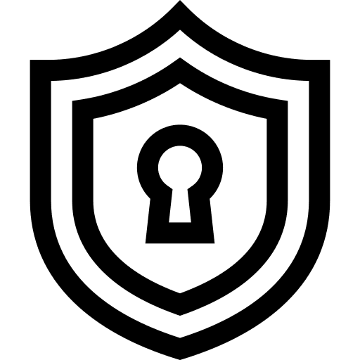 Shield privacy security shield icon