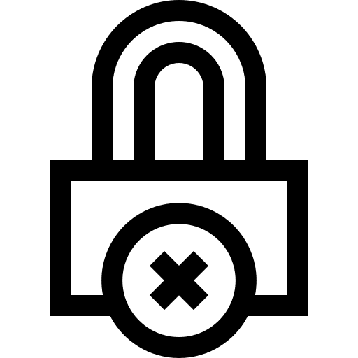 Unprotected padlock security keyword icon Unprotected padlock security keyword icon
