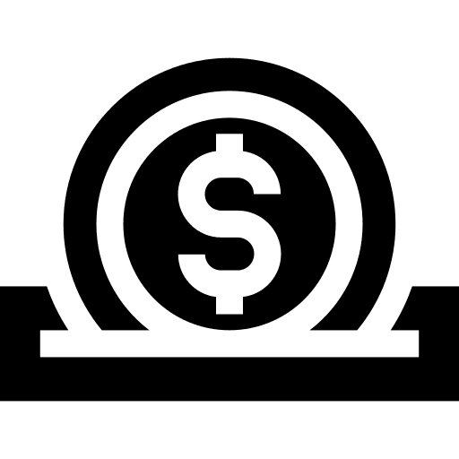 Charity box dollar hand icon