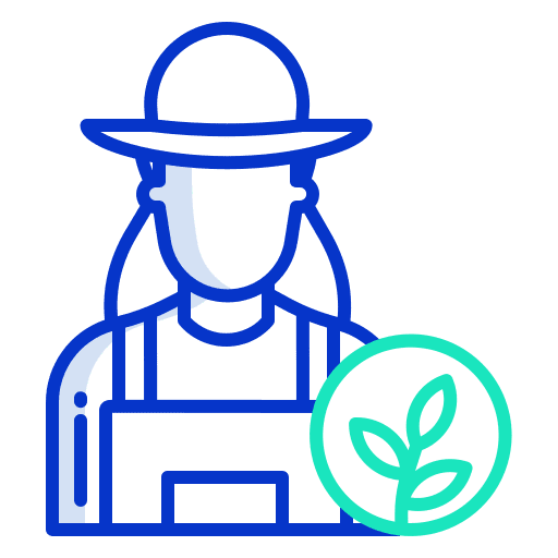 Farmer hat girl professions and jobs icon