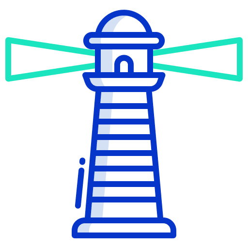Lighthouse orientation security light icon Lighthouse orientation security light icon