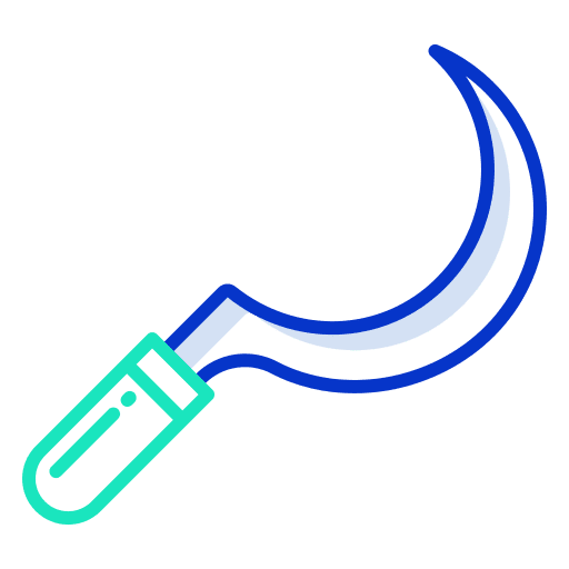 Sickle farming and gardening sickle construction and tools icon Sickle farming and gardening sickle construction and tools icon