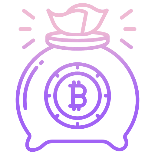 Bag bag money bag bitcoin icon