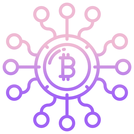 Link structure coin bitcoin icon