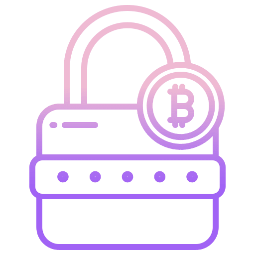 Lock bitcoin encryption security blockchain icon