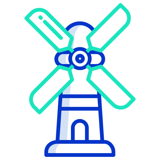 Windmill ecology farm farming and gardening icon Windmill ecology farm farming and gardening icon