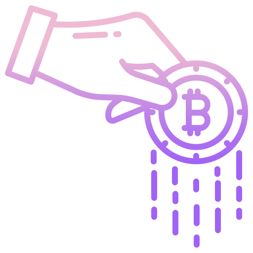 Bitcoin cryptocurrency business and finance save icon