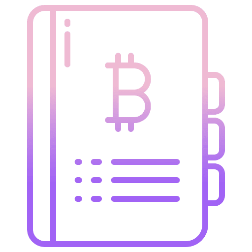 Book bitcoin symbol cryptocurrency digital money icon