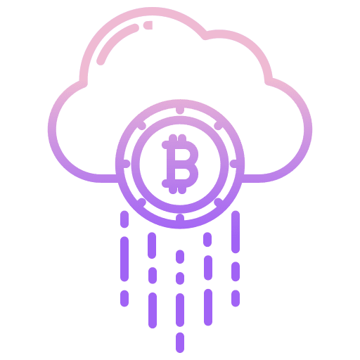 Cloud cryptocurrency bitcoin business and finance icon