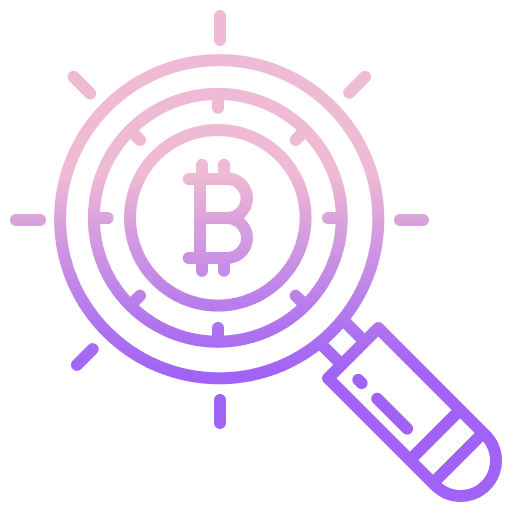 Search search digital currency crypto icon