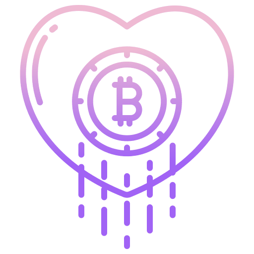 Heart business and finance bitcoin heart icon