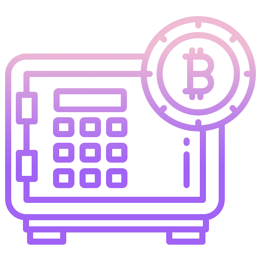 Locker safe bank cryptocurrency icon