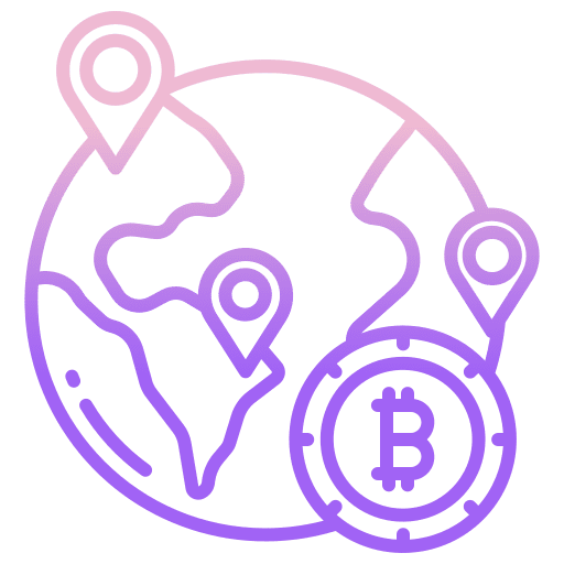 Map maps and location bitcoin business and finance icon