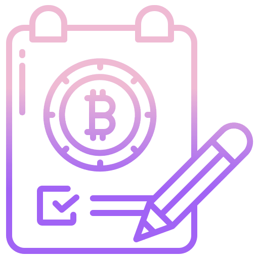 Note pencil organization bitcoin icon