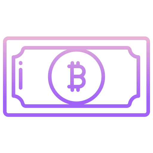 Bitcoin papers money note icon