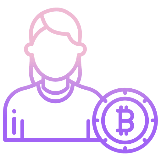 User bitcoin cryptocurrency people icon