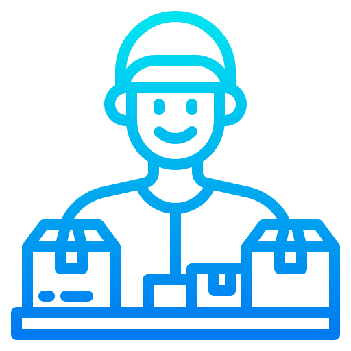 Courier officer courier box icon Courier officer courier box icon