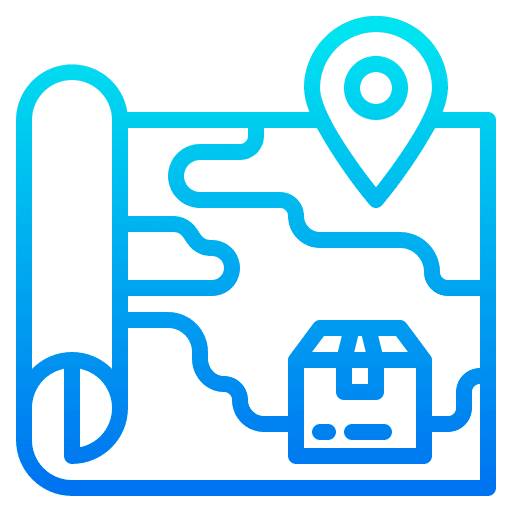 Map location parcel logistic package icon
