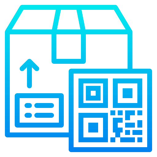 Qr code logistic delivery package icon