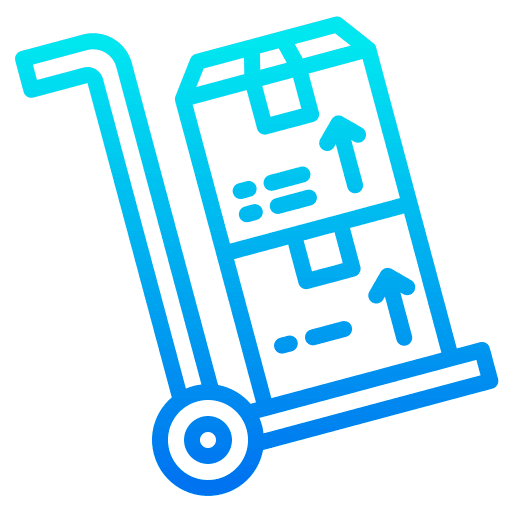 Parcel box trolley shipping icon Parcel box trolley shipping icon