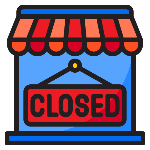 Closed shop supermarket store icon