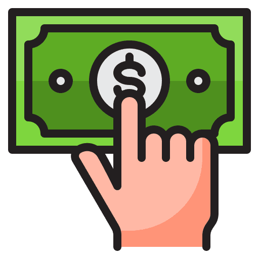 Money cash hand dollar icon