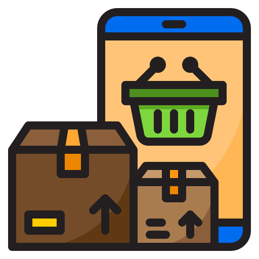 Delivery box delivery box smartphone online shopping icon Delivery box delivery box smartphone online shopping icon