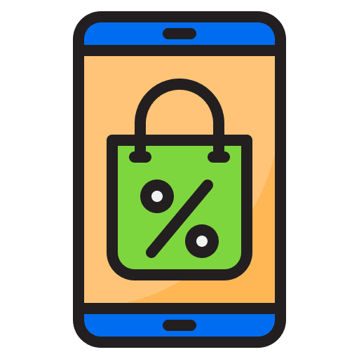 Online shopping commerce and shopping shopping bag sales icon Online shopping commerce and shopping shopping bag sales icon