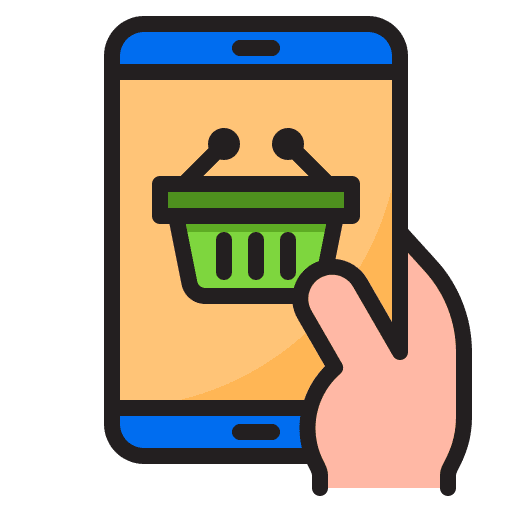 Online shopping ecommerce online shopping mobile phone icon Online shopping ecommerce online shopping mobile phone icon