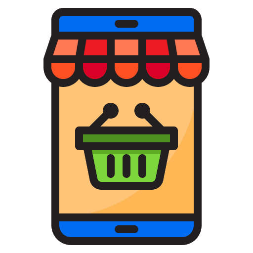 Online shopping ecommerce online store smartphone icon Online shopping ecommerce online store smartphone icon