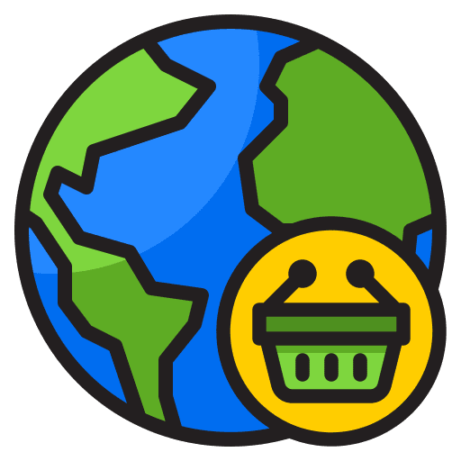 Online shopping global shopping basket worldwide icon Online shopping global shopping basket worldwide icon