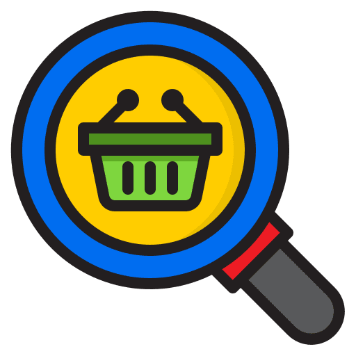 Search shopping basket commerce and shopping magnifying glass icon Search shopping basket commerce and shopping magnifying glass icon