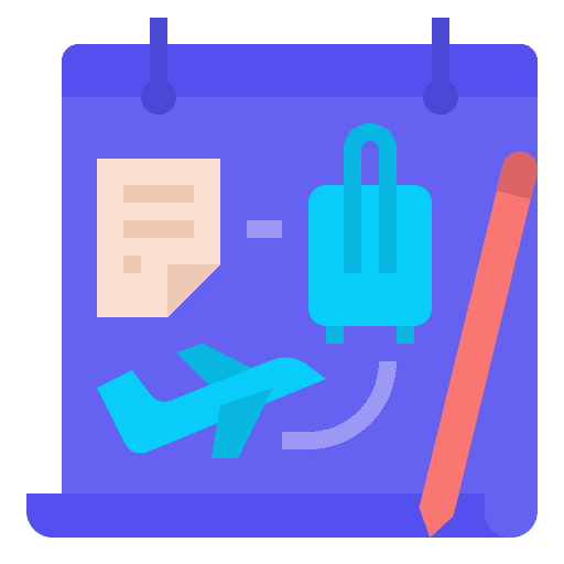 Planning travel vacation holiday icon