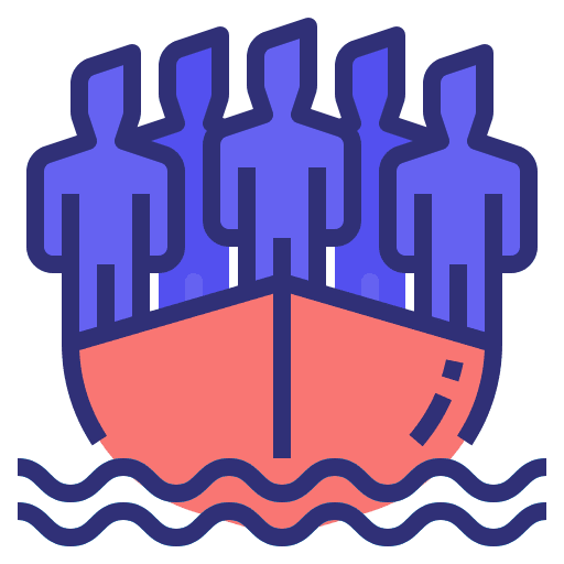 Migrant people job move icon