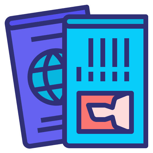 Passport visa tourist immigration icon