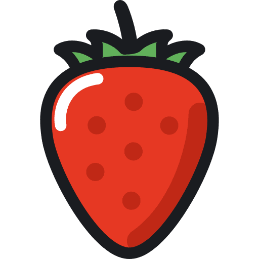 Strawberry vegetarian food and restaurant healthy food icon
